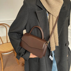 Retro PU Leather Shoulder Bag - Solid Crossbody Bags for Women