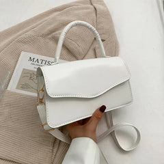 Retro PU Leather Shoulder Bag - Solid Crossbody Bags for Women