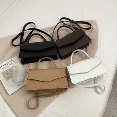 Retro All-match PU Leather Shoulder Bag Women Solid Crossbody Bags