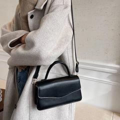 Retro PU Leather Shoulder Bag - Solid Crossbody Bags for Women