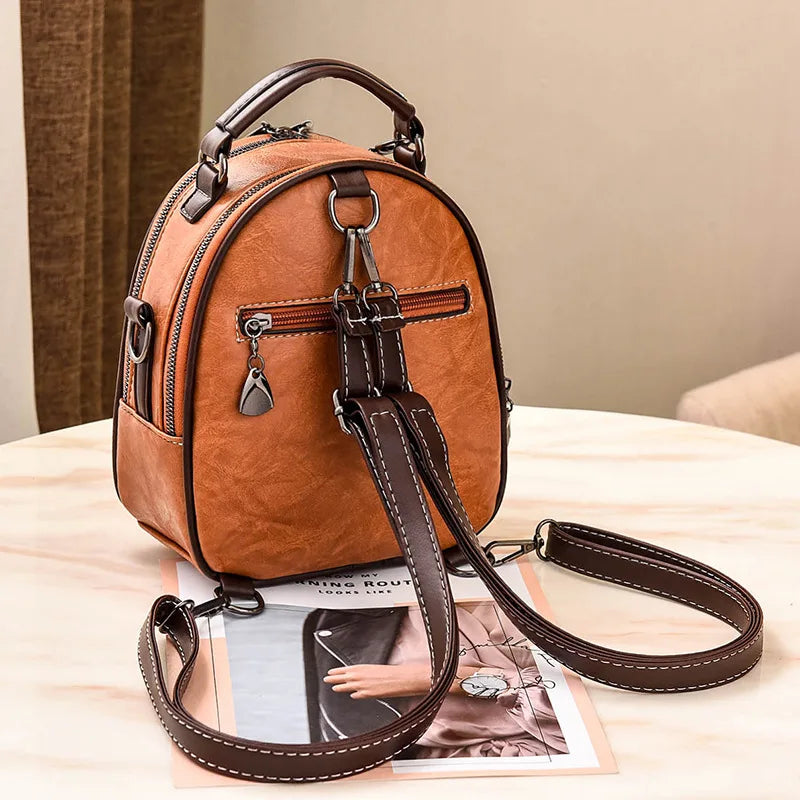 Small Fresh Women's Bag Retro Backpack College Style Multifunctional Backpack