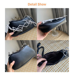Retro Bowknot Women Purse Handbags Y2k Hot Girls Small Shoulder Underarm Bags