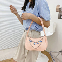 Retro Butterfly Chain PU Leather Shoulder Bag
