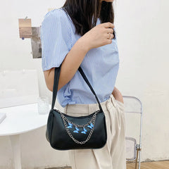 Retro Butterfly Chain PU Leather Shoulder Bag