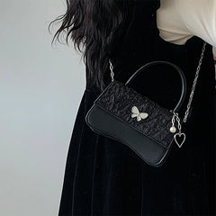 Retro Butterfly Small Square Shoulder Bag for Woman