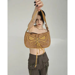 Retro Butterfly Women's Small Shoulder Bag Ladies Clutch Purse Handbags