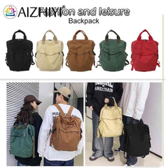 Retro Canvas Backpack Large Capacity Travel Student School Bag Zipper Rucksack