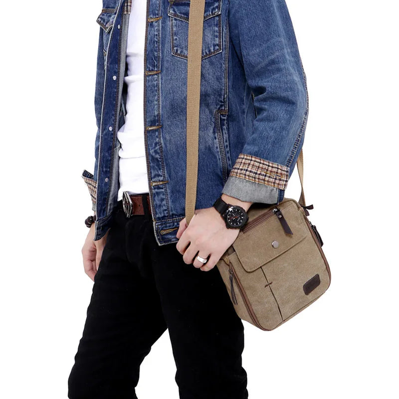 Retro Canvas Bag Military Sling Messenger Shoulder Satchel