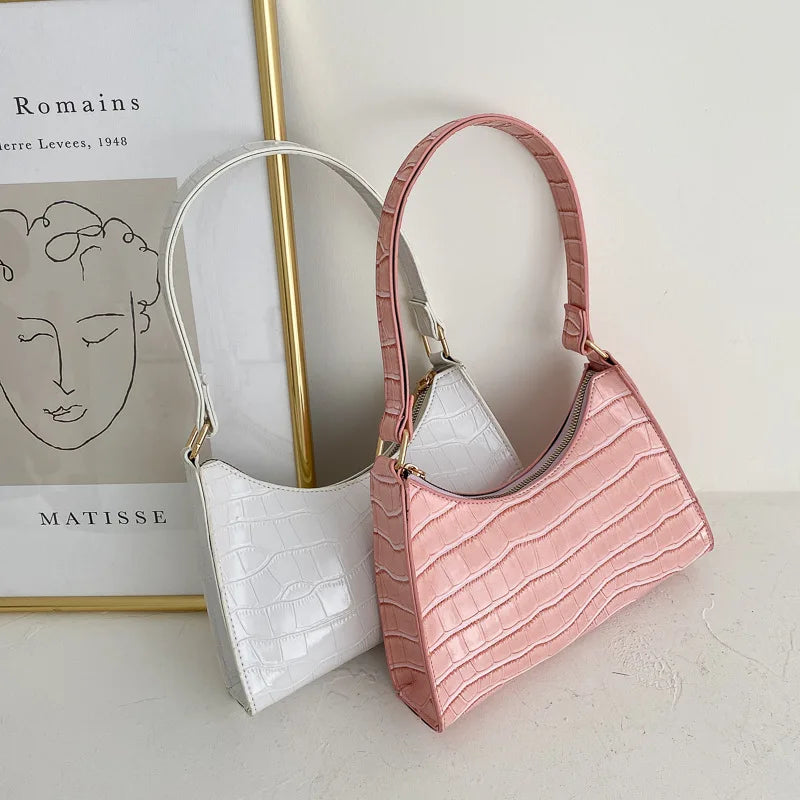 Vintage Leather Chain Handbag Women Totes Shoulder Bag
