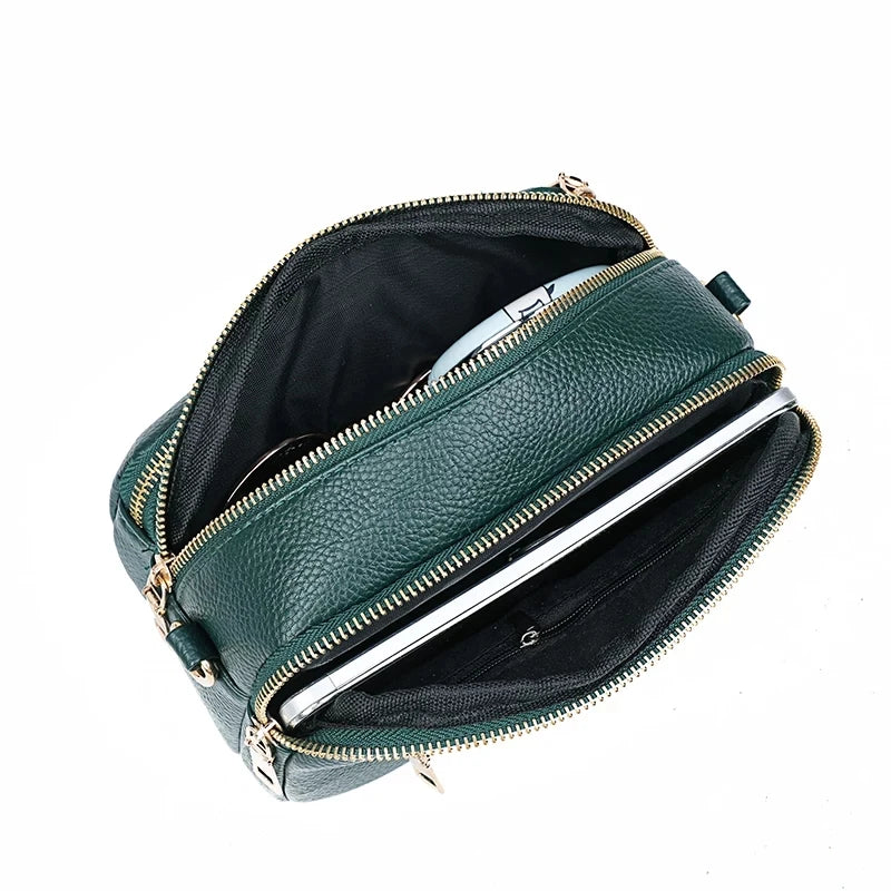 Retro Casual Shoulder Crossbody Bag Solid PU Leather Small Bags for Women