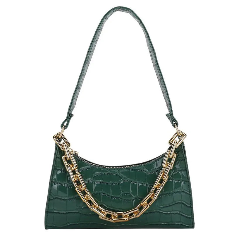 Retro Casual Women's Totes Shoulder Bag PU Leather Chain Handbags