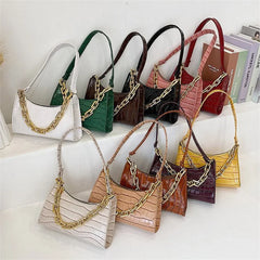 Retro Casual Women's Totes Shoulder Bag PU Leather Chain Handbags