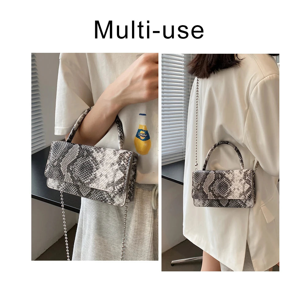 Retro Chain PU Leather Crossbody Bags For Women Shoulder Bag Lady Small Handbags