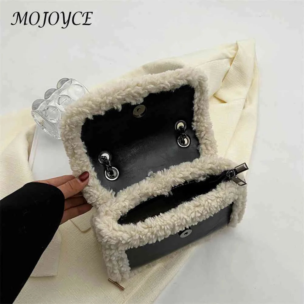 Retro Chain Shoulder Bags Women Faux Suede Shopping Tote