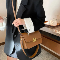 Retro Chain Strap Handbag Women Pu Leather Crossbody Bag