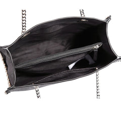 Retro Chains Rivet Tote Bead Women Shoulder Bags PU Leather Messenger Bag