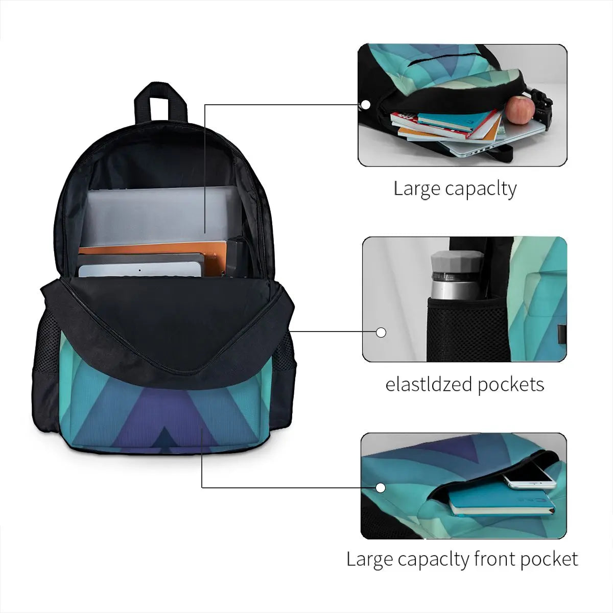 Retro Chevrons 001 Backpacks Men's Backpacks Bags For Women Anime Bag For Women