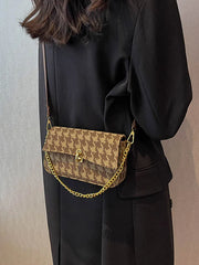 Retro Plaid Tweed Handbag for Women
