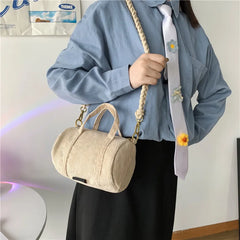 Corduroy Crossbody Bag Womens Retro Handbag Clutch Phone Wallet Shoulder Bag