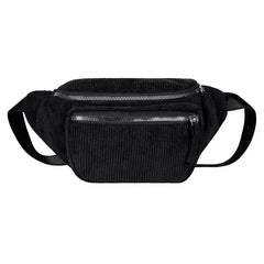 Corduroy Waist Bag Zipper Chest Bag Women