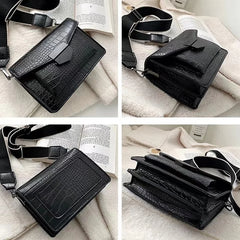 Crocodile Leather Striped Messenger HandBags