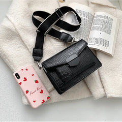 Crocodile Leather Striped Messenger HandBags
