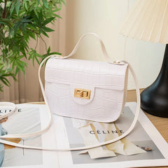 Retro Crocodile Pattern Shoulder Bag for Women PU Leather Crossbody Bags Handbag