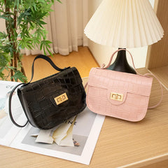 Retro Crocodile Pattern Shoulder Bag for Women PU Leather Crossbody Bags Handbag