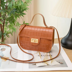Retro Crocodile Pattern Shoulder Bag for Women PU Leather Crossbody Bags Handbag