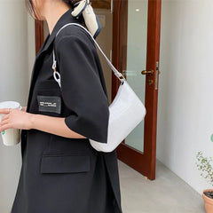 Retro Crocodile Pattern Shoulder Bag for Women PU Leather French Underarm Bags