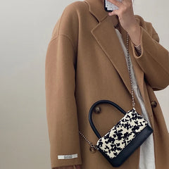 Vintage Crocodile Women Chain Crossbody Bag Small Square Shoulder Mini Tote