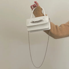 Vintage Crocodile Women Chain Crossbody Bag Small Square Shoulder Mini Tote
