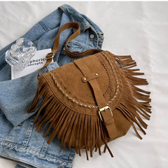 Retro Deerskin Velvet Shoulder Bag for Women Lady Messenger Bag