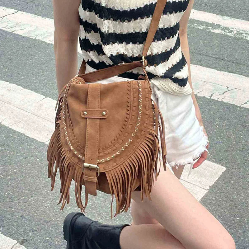 Retro Deerskin Velvet Shoulder Bag for Women Lady Messenger Bag