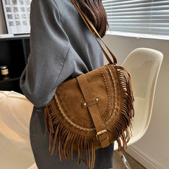 Retro Deerskin Velvet Shoulder Bag for Women Lady Messenger Bag