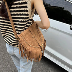 Retro Deerskin Velvet Shoulder Bag for Women Lady Messenger Bag