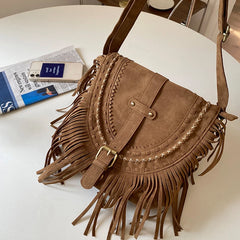 Retro Deerskin Velvet Shoulder Bag for Women Lady Messenger Bag