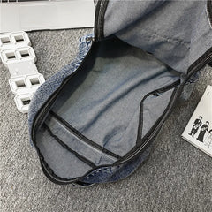 Retro Denim Women Backpack Large Capacity Travel Bags College Student School Bag
