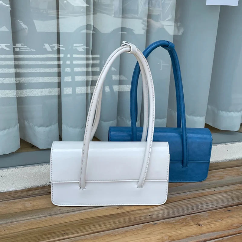 Retro Ladies Clutch Handbag PU Leather Underarm Tote Shoulder Bag