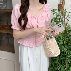 Retro Ladies Straw Handbags with Purse Summer Women Shoulder Messenger Bags