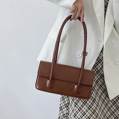 Retro Underarm Bags for Women PU Leather Ladies Small Tote Shoulder Bag