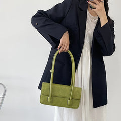 Retro Underarm Bags for Women PU Leather Ladies Small Tote Shoulder Bag