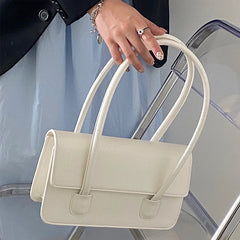 Retro Underarm Bags for Women PU Leather Ladies Small Tote Shoulder Bag