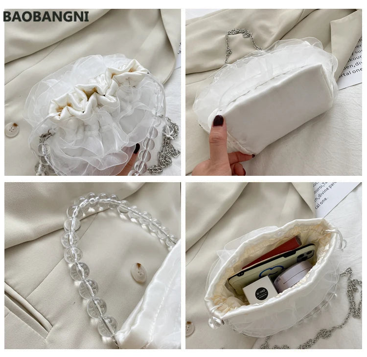Retro Women Small Handbags Summer Chain Shoulder Crossbody Bag