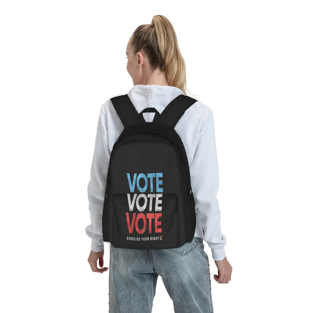 Vintage Distressed Vote T-Shirt Backpack Unisex School Bag