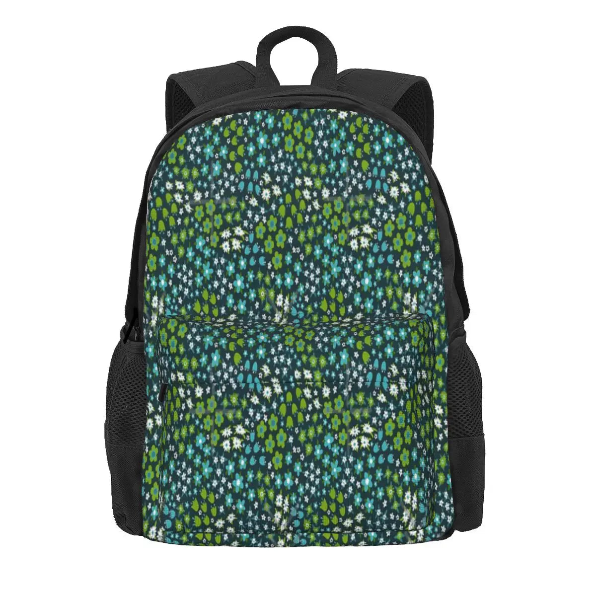 Ditsy Floral Turquoise Backpacks Men's Women's School Bags