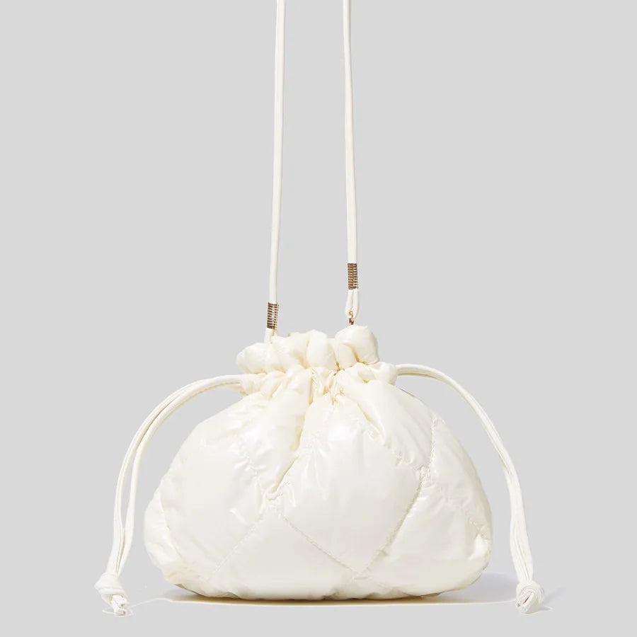 Vintage Drawstring Bucket Bag Small Crossbody Bag Woman Nylon Cotton Shoulder Ba