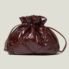 Vintage Drawstring Bucket Bag Small Crossbody Bag Woman Nylon Cotton Shoulder Ba