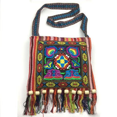 Ethnic Tassel Shoulder Bag Retro Embroidery Boho Tote Messenger