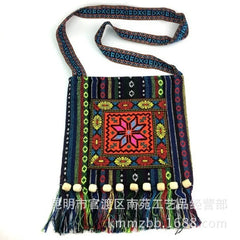 Ethnic Tassel Shoulder Bag Hippie Crossbody Embroidery Boho Tote